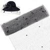 BENECREAT 2.18 Yards Birdcage Veil Netting Fabric, 17.7inch Wide Russian Millinery Netting Organza Tulle Fabric Black Net Mesh Hat Veil for Wedding,