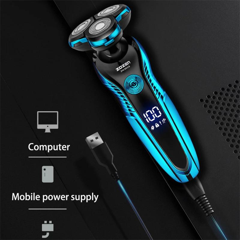Washable and rechargeable electric shaver for men, haircut razor, beard trimmer, Dual use in dry and wet.