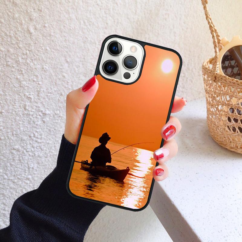 Fishing Lake Sunset Phone Case for iPhone 17 Air 16 Coque 15 14 12 13 PLUS 11 PRO MAX Back Cover Fundas Shell