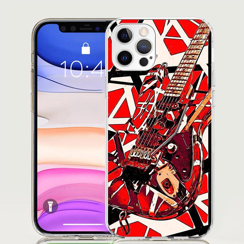 Eddie Van Halen Graphic Guitar Case Phone Cover for iphone 16 15 14 13 12 Mini 11 Pro Max 16E X XS XR 7 Plus 8 + SE 2020 Trend F