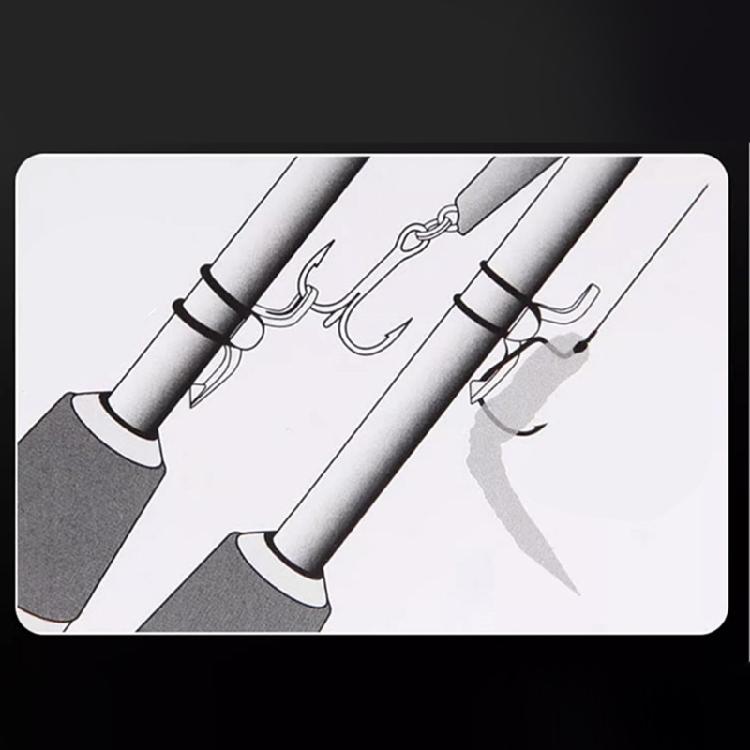 10Pcs Fishings Rod Hook Secure Keeper Baits Holder with 3 Different Rubber Hoop