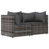 VidaXL Garden Corner Sofas and Cushions 2 Pcs Grey Wicker, Sofa, Garden Sofa, Sectional Corner Sofa, 319762