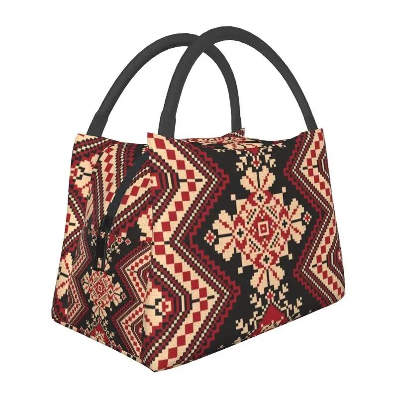Embroidery With Arabic Calligraphy Thermal Insulated Lunch Bags Cross Lunch Tote Meal Food Box