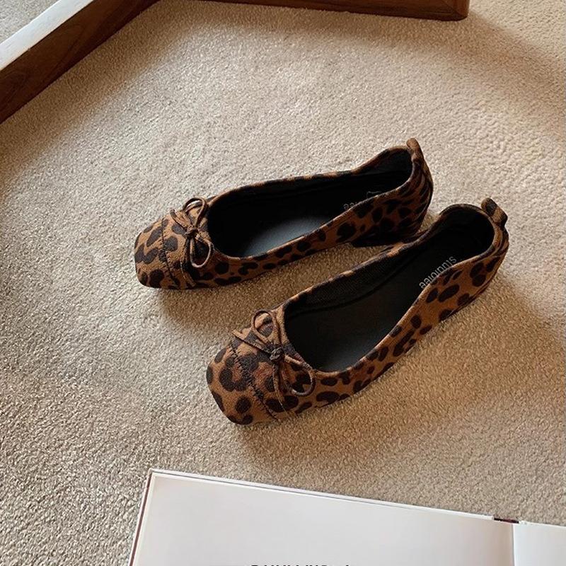 New Style Elegant Square-toe Low-cut Thick-soled Versatile Ultra-soft Women's Slip-on Shoes