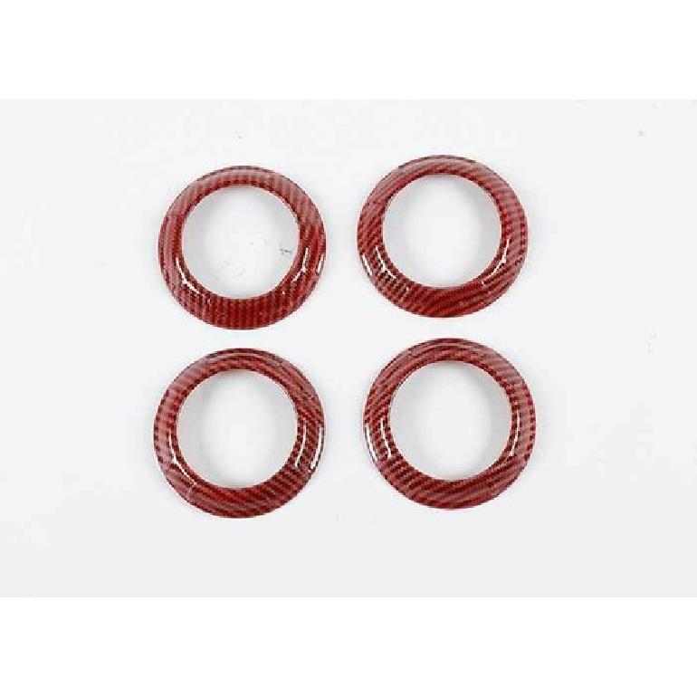 10X Full Set Cover Trim Kit Red Carbon Fiber Interior For Jeep Wrangler JK 11-17