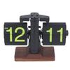 Digital Flip Desk Clock 12 Hours Single Sided Battery Powered Retro Mechanical Auto Flip Down Clock with Wood Base for