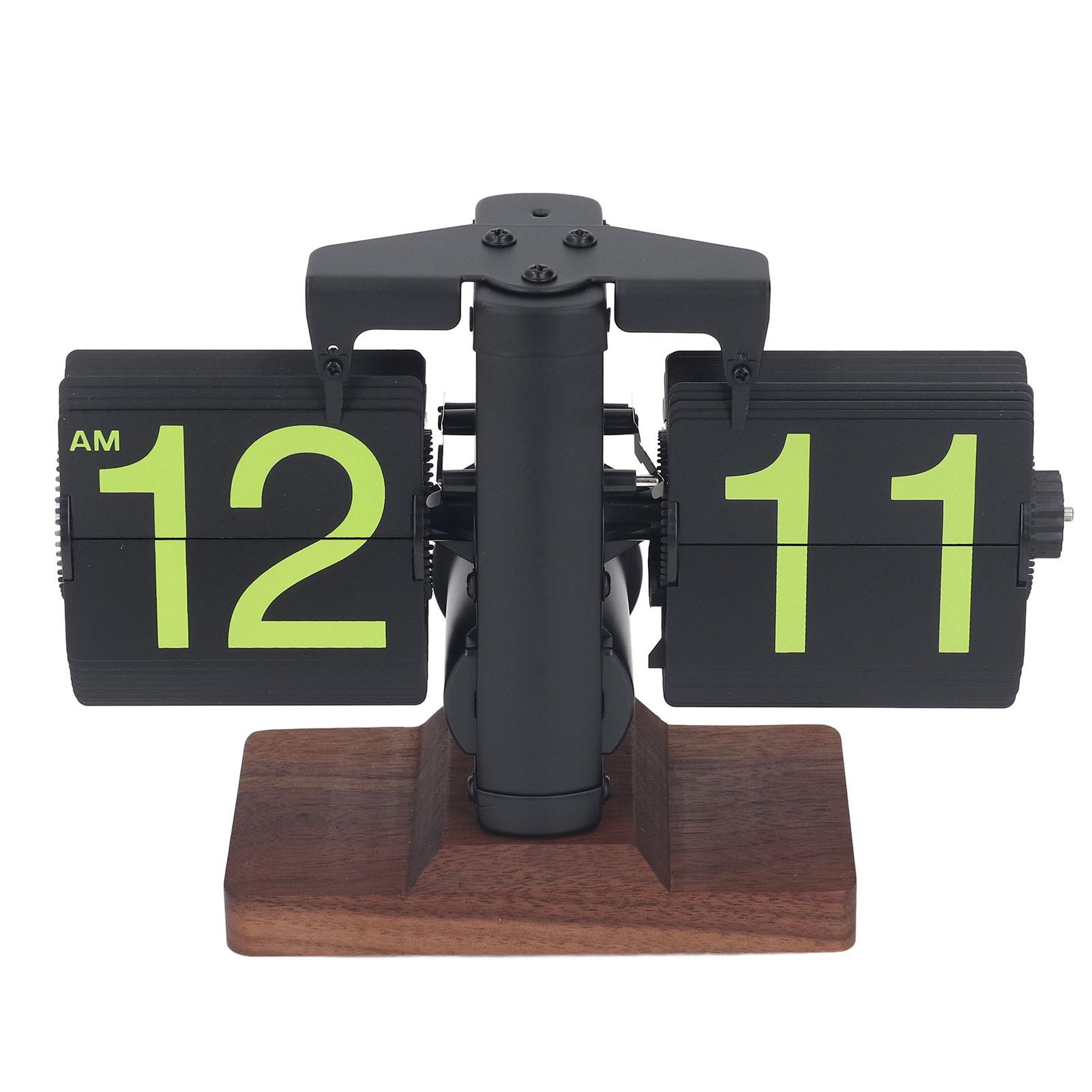 

Цифровые перекидные настольные часы 12 часов односторонние на батарейках ретро механические автоматические перекидные часы Black Frame Pages Fluorescent