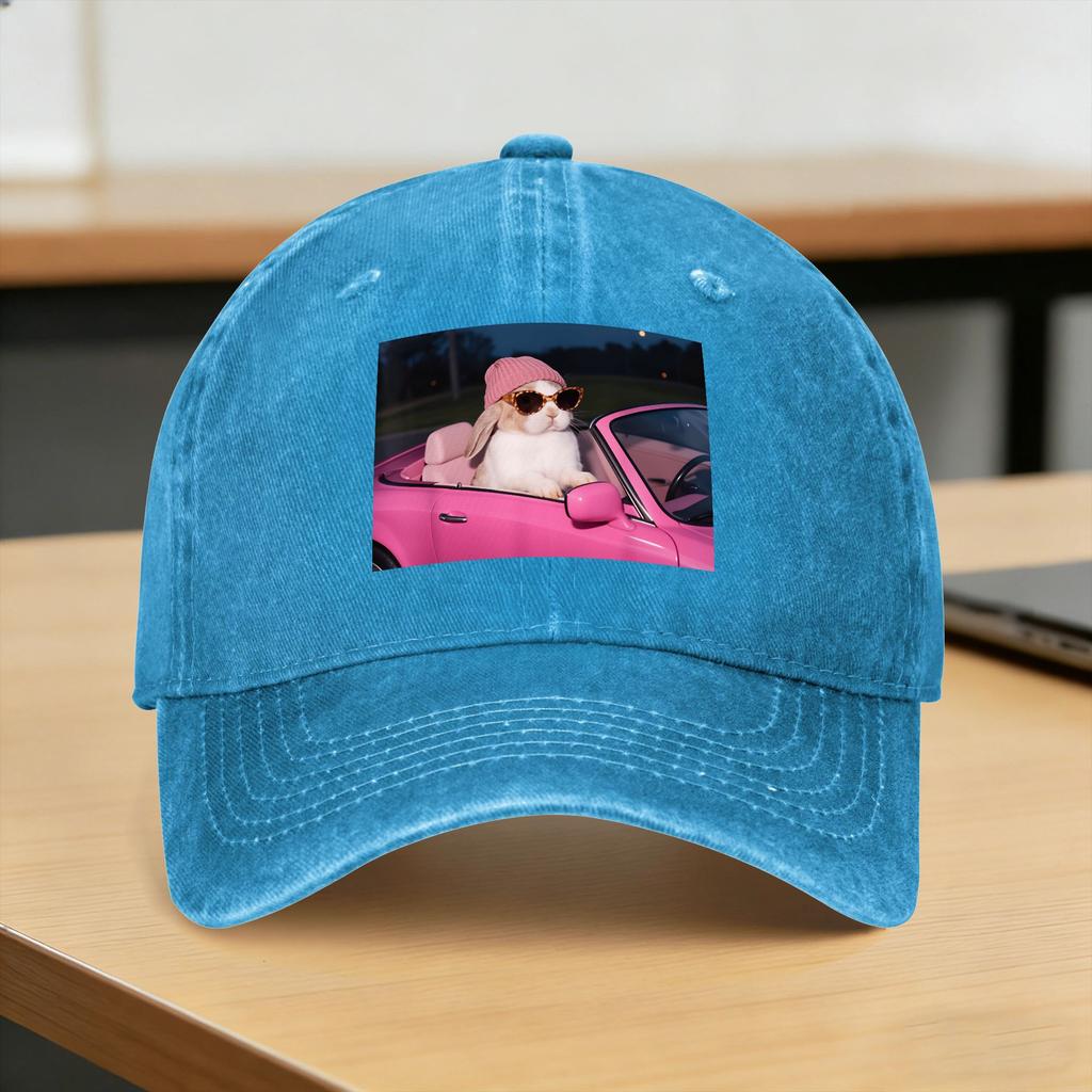 Funny CAR Bunny Meme Casual Baseball Cap For UnisexTeens Summer  Hunting Camping Trucker Hat Design Adjustable Baseball Caps