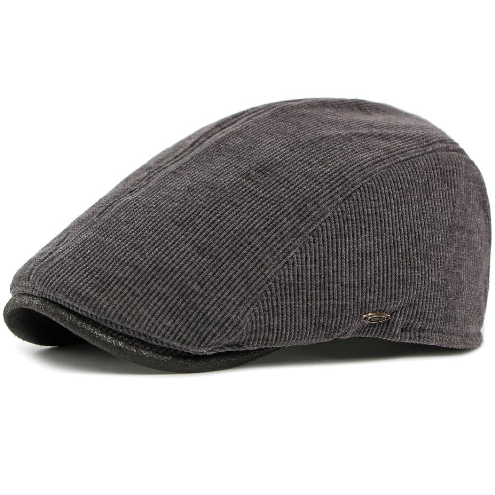 HT4933 Beret Cap Thick Warm Autumn Winter Hats for Men Women Artist Hat Male Female Corduroy Ivy Flat Cap Adjustable Mens Berets