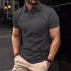 Men's Summer Sports Fitness Casual V-neck Elastic Texture Short-sleeved T-shirt