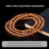 Natural Yellow Topaz & Citrine Crystal Round Bead Bracelet with Azeztulite for DIY Beading Accessories