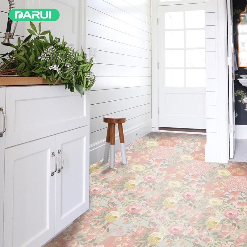 Nordic Style Twill Anti-Skid Hexagonal Floor Sticker Thickened Matte Hexagonal Tile Sticker Self-Adhesive And Removable Wall Sticker