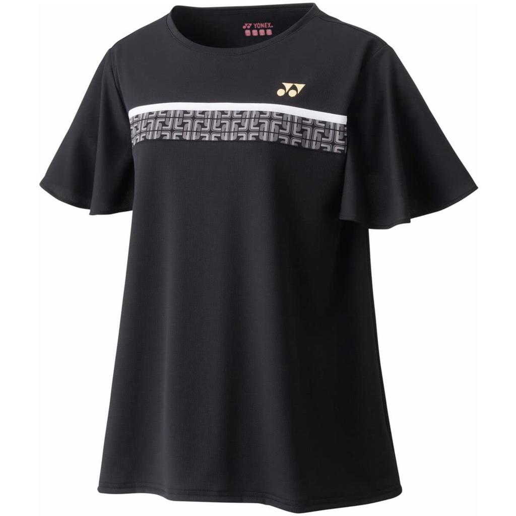 YONEX Short Sleeve Game Black Size M Women's Shirt, (007),