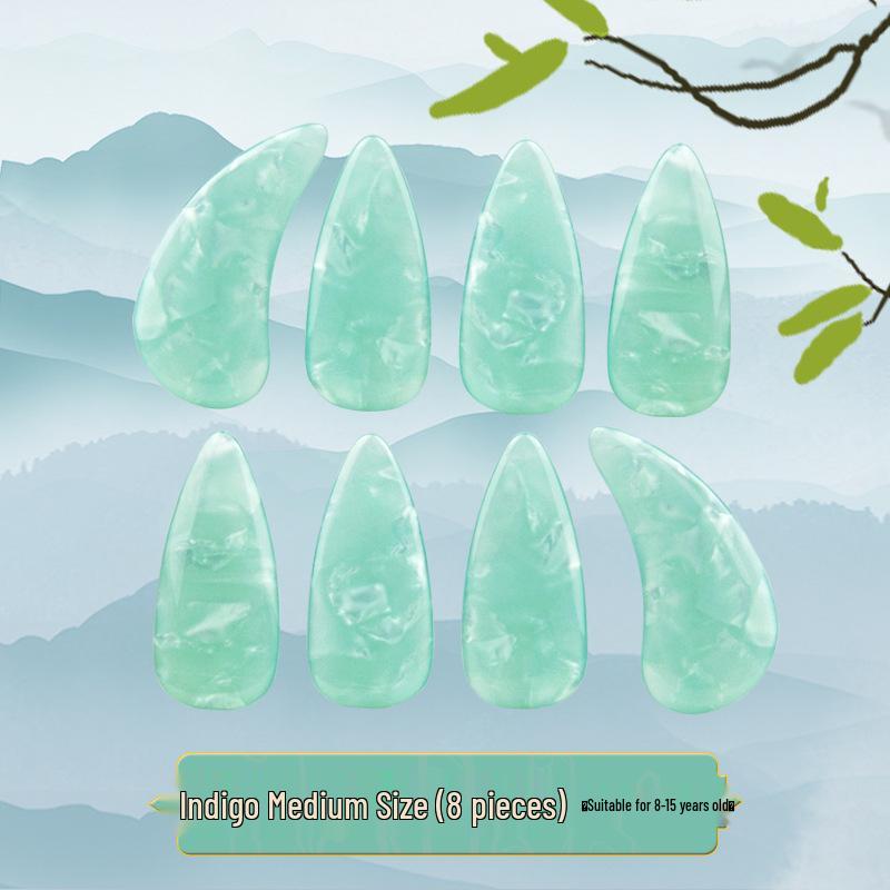 Guzheng Performance Resin Fingernails - Beginner to Pro Grade, Double-Sided Curved Artificial Nails