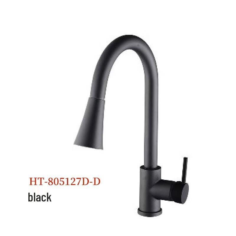 TLXT Black Pull-Out Hot & Cold Kitchen Faucet