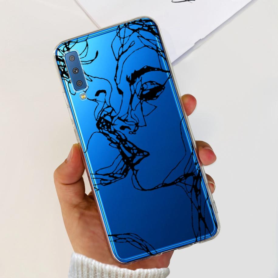 For Cover Samsung Galaxy A7 2018 Case New Fashion Flower Bumper Soft Silicone Phone Case For Samsung A7 2018 A750 SM-A750F Coque