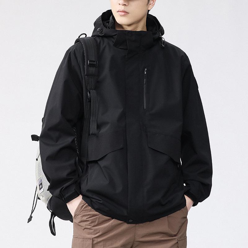 Men's Sports Jacket 2025: Loose Casual Hooded, Windproof & Waterproof for Spring/Autumn Mountaineering