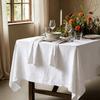 Tovaglia in Garza Pieghettata a Doppio Strato Rettangolare Tessuto Mussola di Cotone Decorazione Tavola per Matrimoni Cucina Compleanni Arredamento Casa