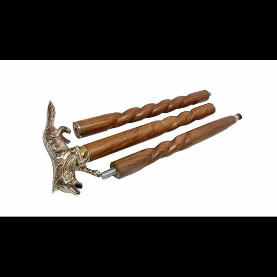 

Деревянная трость для ходьбы, подарочная, ручная работа, дизайнерская ручка в виде головы лисы, коричневая, новая