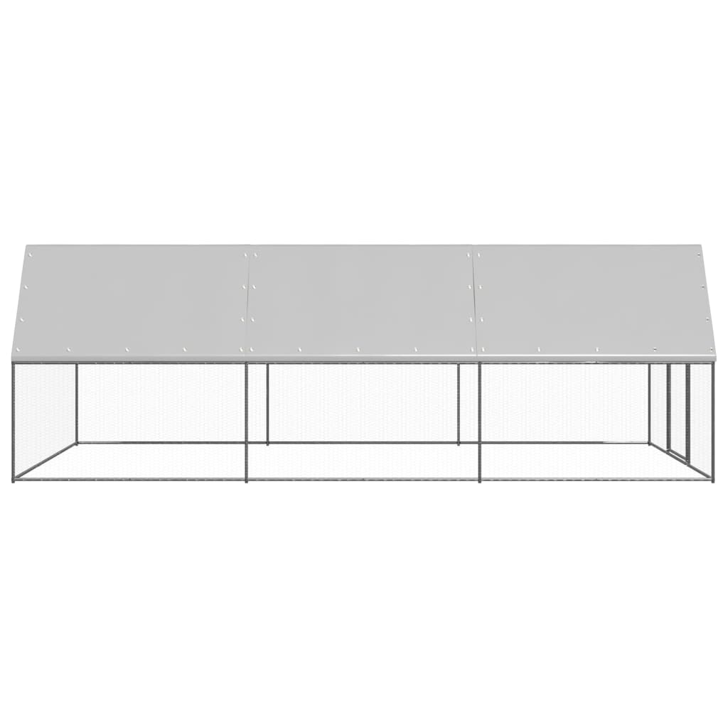 Vidaxl Outdoor Chicken Coop, 3X6X2 M, Galvanized Steel