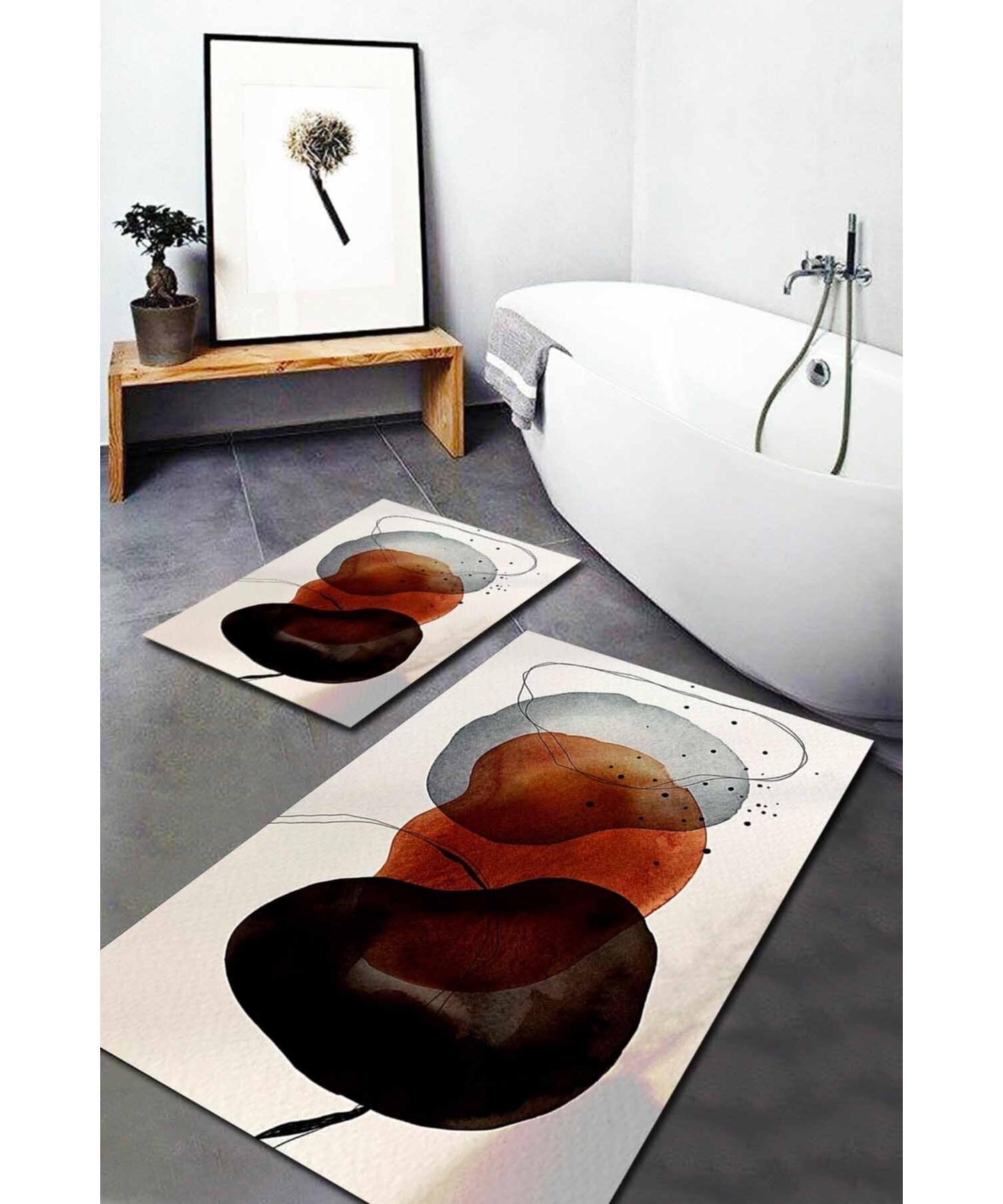 

Комплект ковров из 2 предметов с рисунком пятен (60x100/40x60) - CP1315