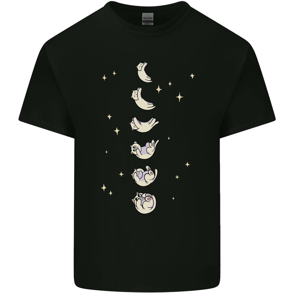 Cat Moon Cycles Phases Full Supermoon Unisexs Light Cotton TShirt
