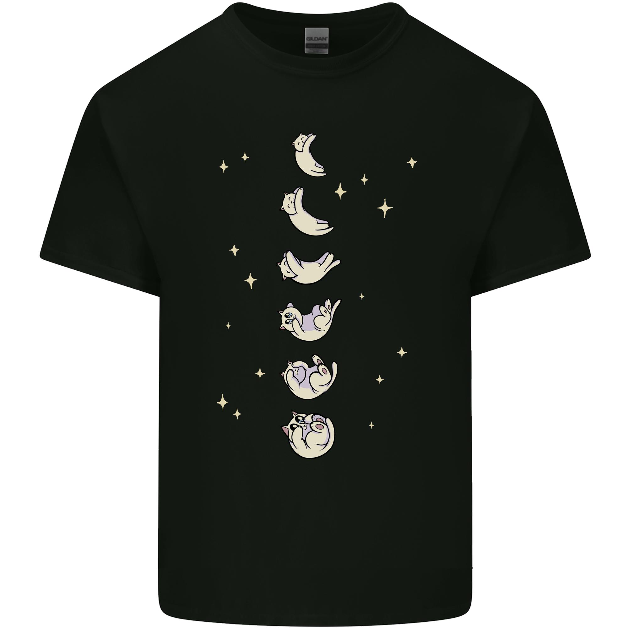 Cat Moon Cycles Phases Full Supermoon Unisexs Light Cotton TShirt S