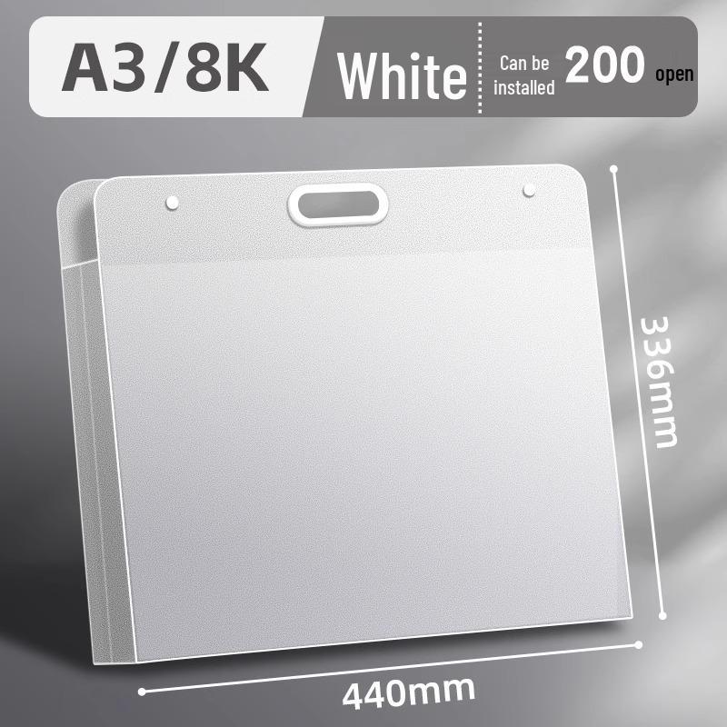 Art Portfolio Album: A3/A2/8K/4K Insert Type with 8 Storage Pockets for Children's Artwork