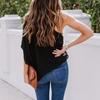 Women Off One Shoulder Oversized  Sleeve Asymmetric Summer Shirts Tops