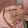 Fashion Couple Rings Set Silver Color Simple Opening Adjustable Finger Ring Jewelry for Women Men Anniversary Gift