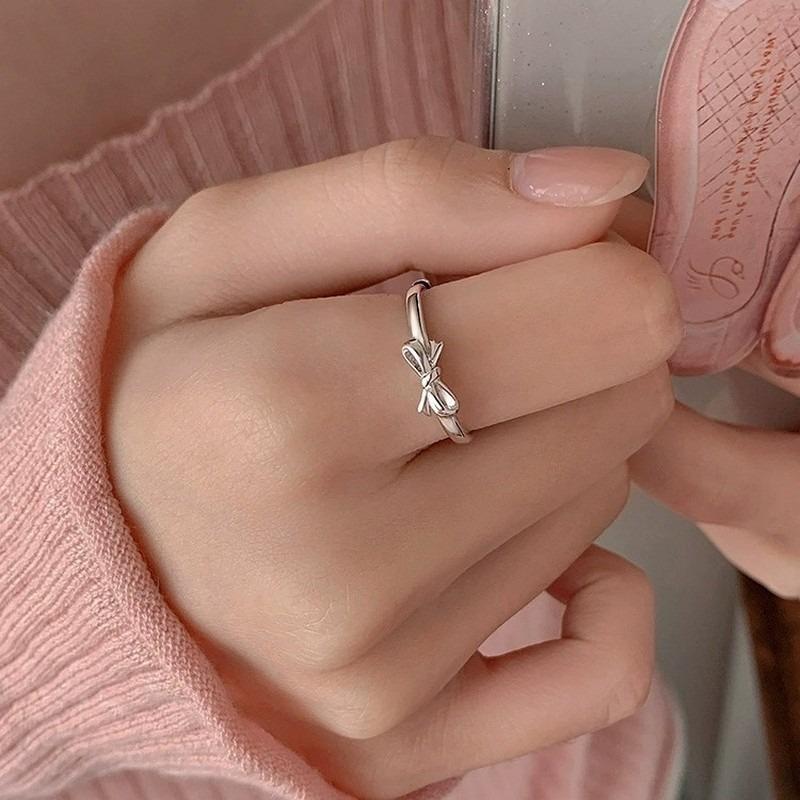 Fashion Couple Rings Set Silver Color Simple Opening Adjustable Finger Ring Jewelry for Women Men Anniversary Gift