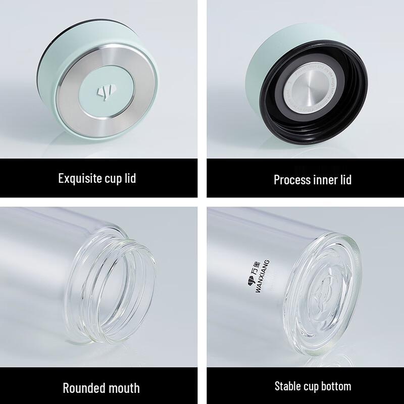 Double-Layer Borosilicate Glass Tea Infuser Bottle