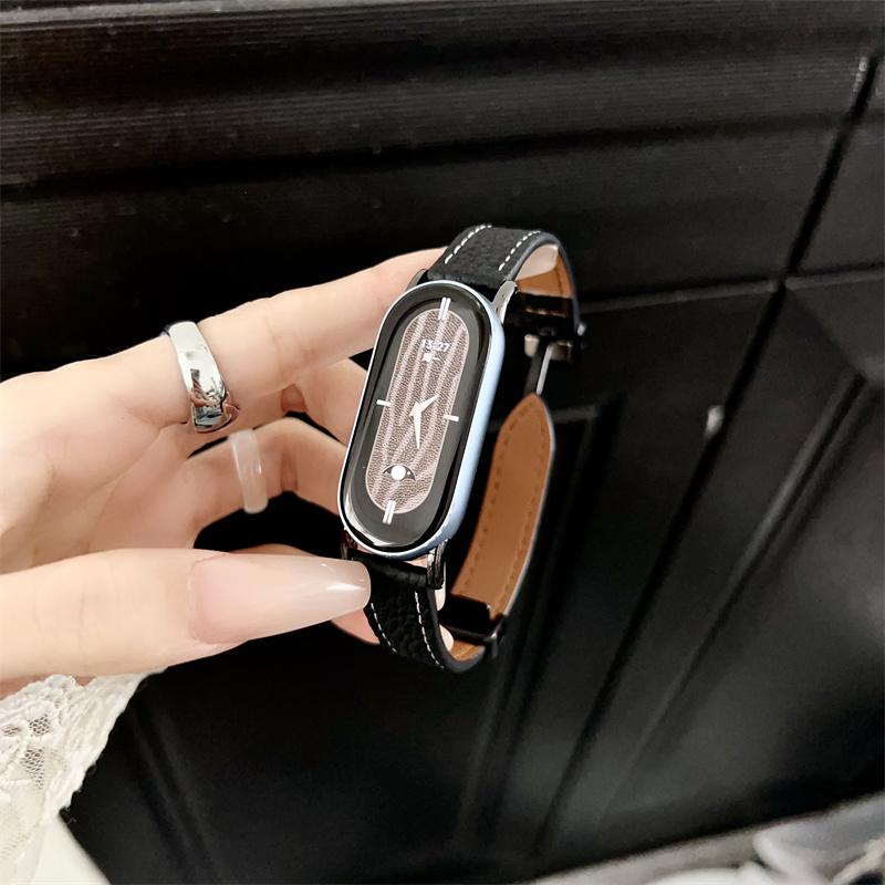

Для Xiaomi Mi Band 9 кожаный ремешок для часов магнитная застежка браслет для Miband 8 NFC Correa ремешок для часов браслеты металлический интерфейс xiaomi band 9/8 чёрный
