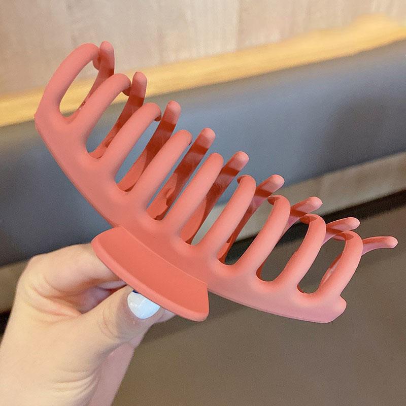 

Большая акриловая заколка-краб для волос с матовым покрытием, сильная фиксация, заколка для объемных волос, для создания прически пучок, нескользящая, минималистичный аксессуар для волос оранжевый