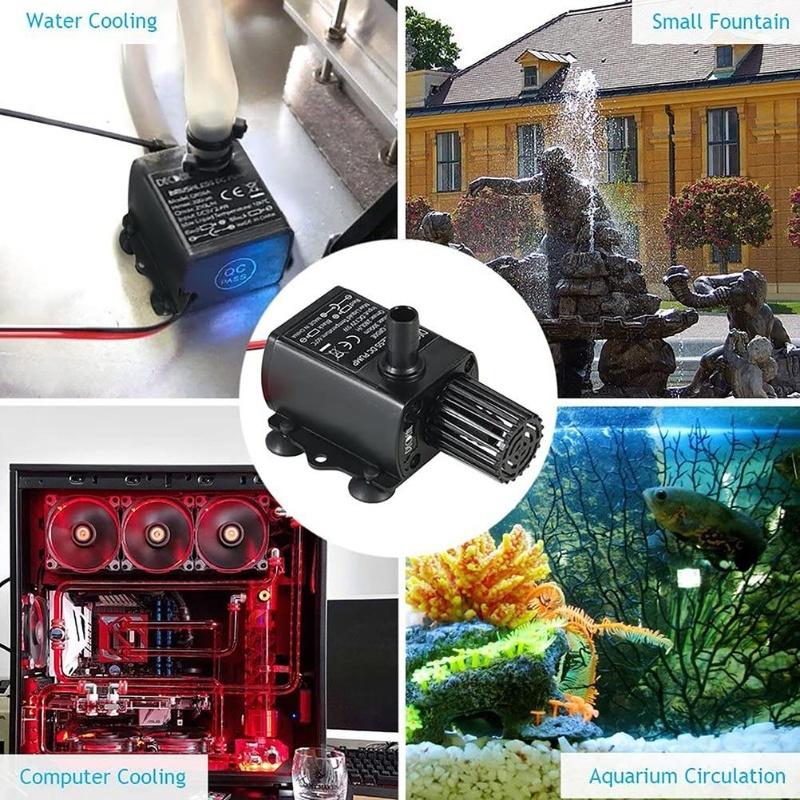 Mini Ultratyst Sänkbar Pump Akvarium Trädgård Damm USB Fontän Vattenpump DC 5V 250L/H QR50A