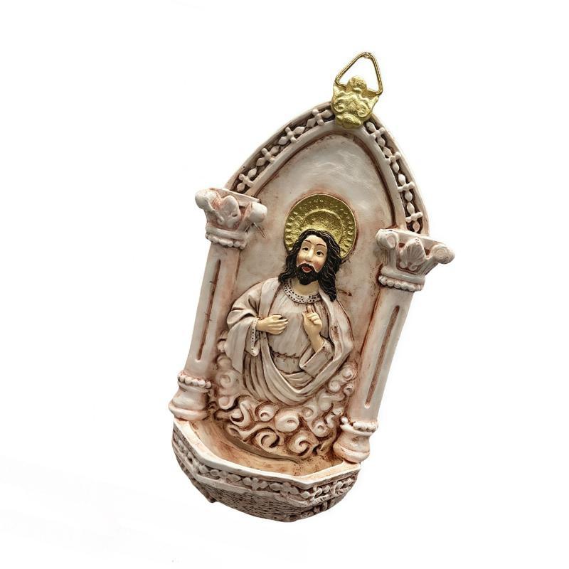 

European Themed Resins Wall Decors Ornament Sacred Christian Sculpture Holy Water Font For Spiritual Interior Styling J0MC China Mainland