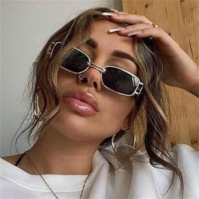 Óculos de sol masculinos retangulares de marca famosa, armação pequena, óculos de sol femininos quadrados, óculos de sol de luxo de designer com brincos, óculos femininos