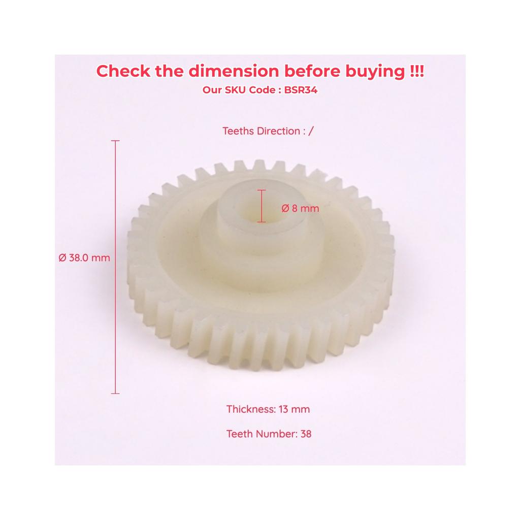 BSR34 Sunroof Drive Motor Cog Pinion Repair Gear 38 Teeth for Citroen C3 FC Toyota Avensis T22 Corona T21 Opel Zafira A 