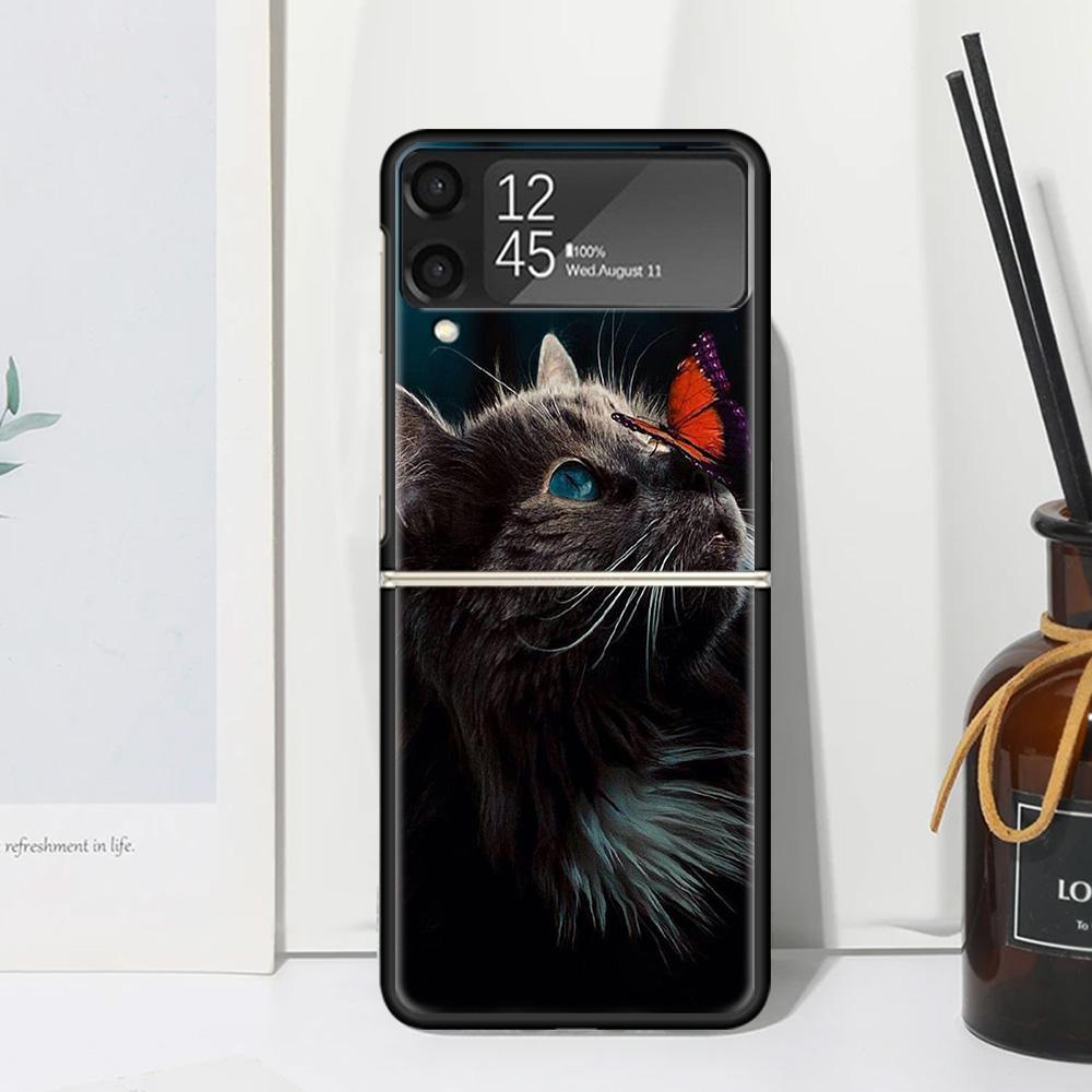 Cool Animal Big Cat Tiger Phone Case For Samsung Galaxy Z Flip 7 Flip7 Zflip 6 Flip6 5 Flip5 4 Flip4 3 Flip3 5G Fundas Black Cov
