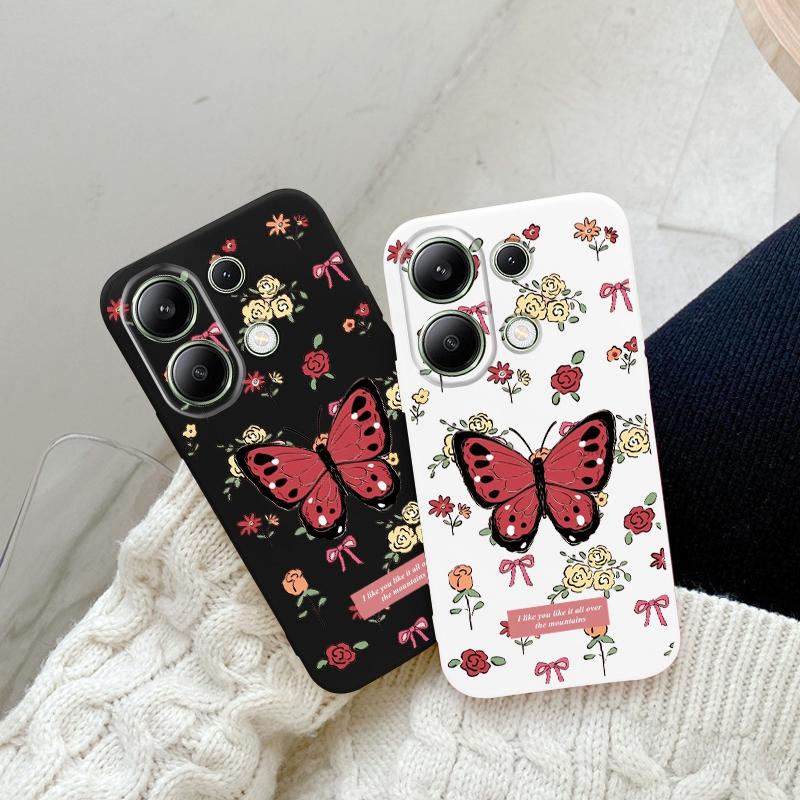 Butterfly Soft Silicone Case For Samsung A55 A35 M35 M34 S24 Xiaomi Redmi Note 13 Pro 13C 14 Poco C65 iPhone Huawei Honor 200 Realme Shockproof Cover