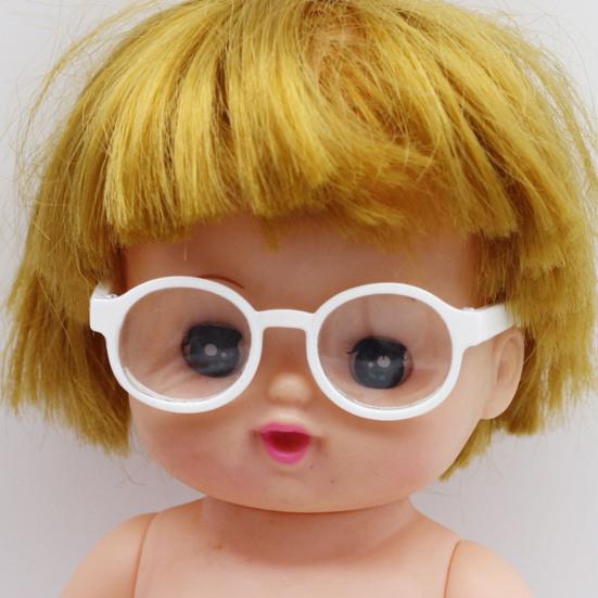 Dekoracyjne okulary dla lalek Śliczne przezroczyste okulary z tworzywa PETG dla lalek Akcesoria do modnej odzieży dla figurek BJD/Anime