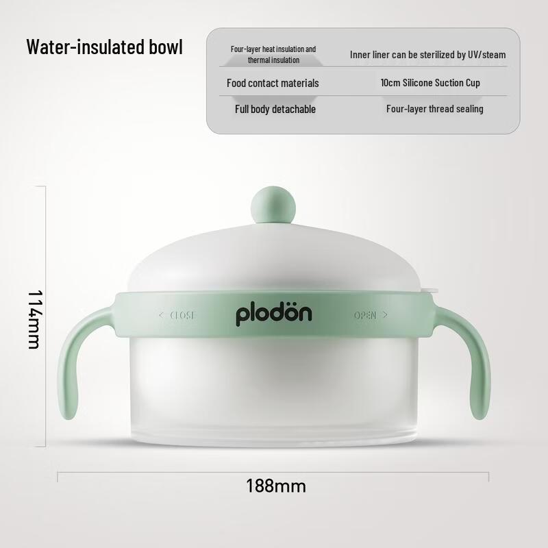PLODON 316 Stainless Steel Insulated Baby Feeding Bowl
