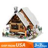 Snow Hut Christmas Ski Chalets House Buildings Sets,City With LED Model Modular Buildings Blocks Gift for Adults  Kids 2187 PCS