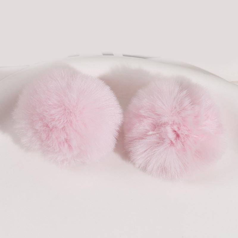 10pcs Rabbit Hair Ball 5.5cm Pompoms for Keychain DIY Bag Charm Plush Ball Applique Material Cap Hat Gloves Accessories