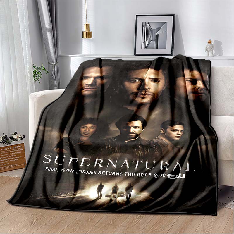2026 New Supernatural Dean Sam Printed Blanket flannel Sofa Bed Cover for Four Seasons Comfortable Sleep Portable Warm Blanket