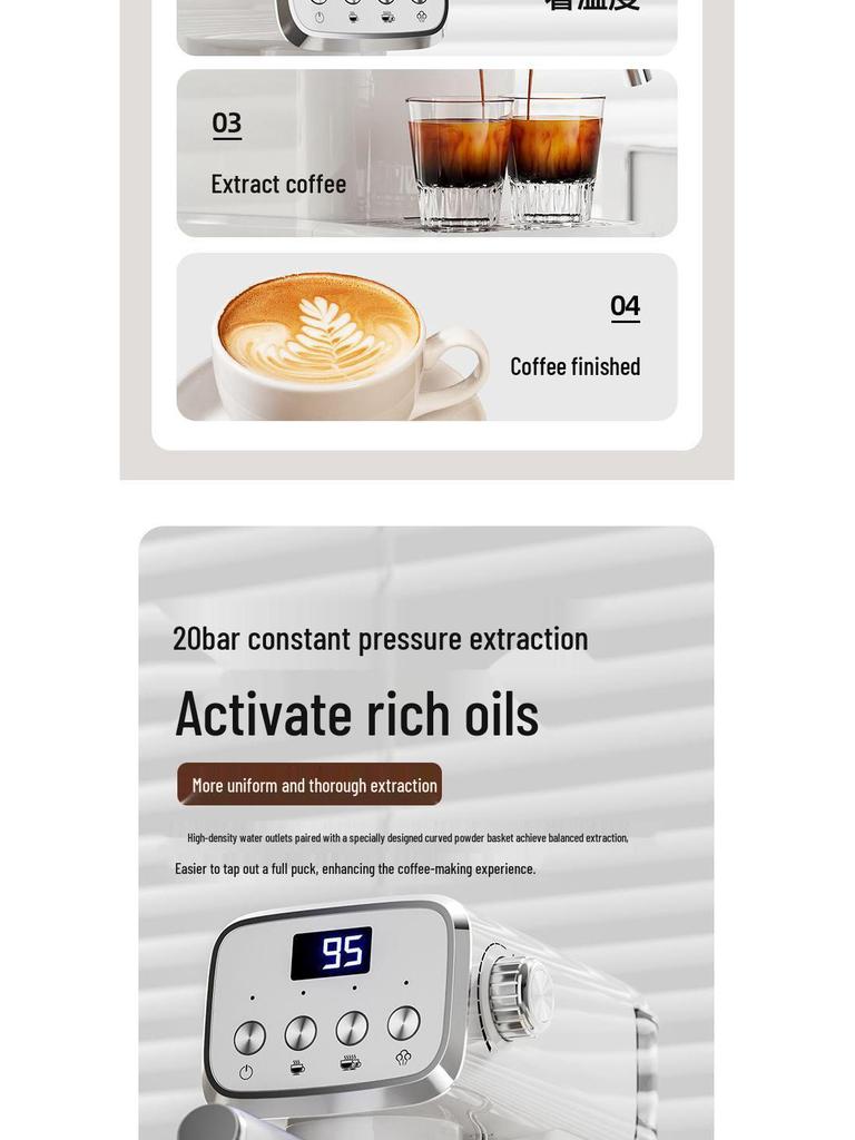 Ulepszony półautomatyczny ekspres do espresso z spieniaczem do mleka do użytku domowego