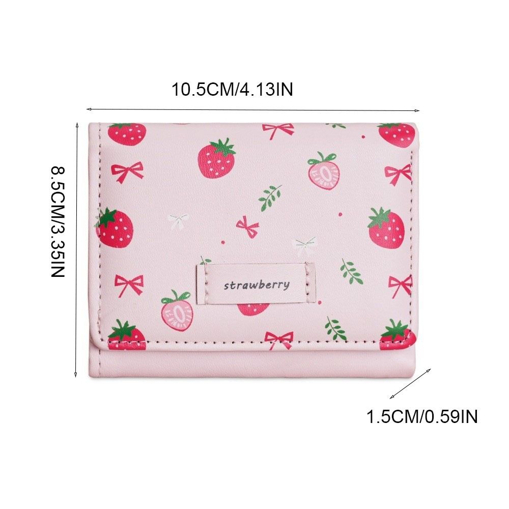 Bow PU Leather Wallet Printing Card Holder Fashion Tri-fold Wallet  Daily