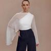 Women's New Chiffon Shirt Shawl Long Sleeve Shirt Slim Sexy Top for Women