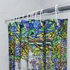 Stained Glass Shower Curtain Colorful Floral Pattern For Bathroom Decoration, Waterproof Fabric Material, Custom Size Available