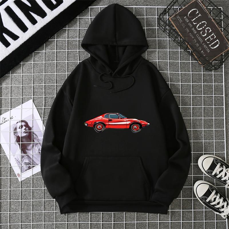 Car Printing Clothes Female Pretty Street Sweatshirt Comfortable Casual Hooded Pullovers Autumn Fleece Hoodies Hoody